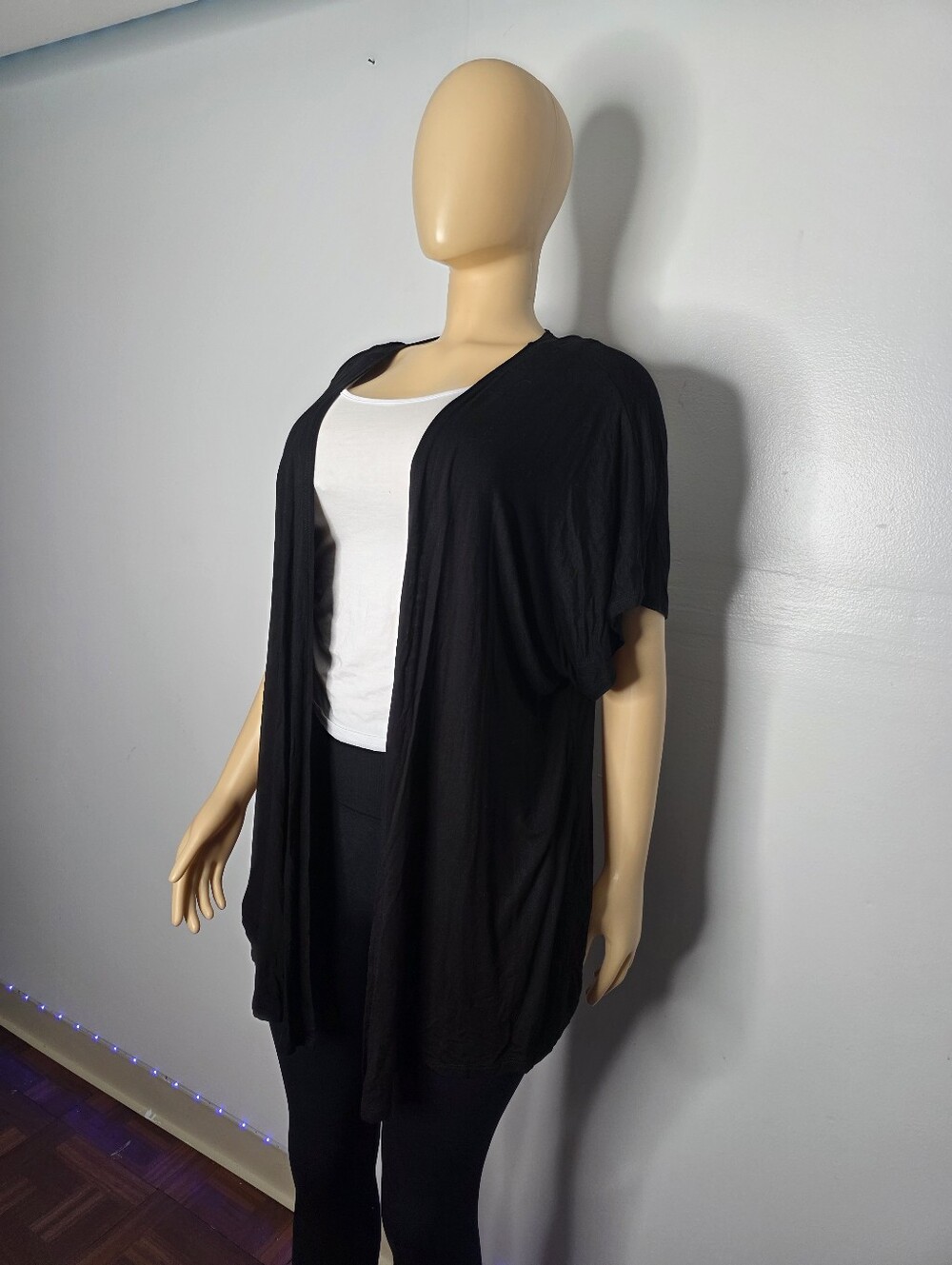 Old Navy Black Short Sleeve Crewneck Openfront Top Size US/S